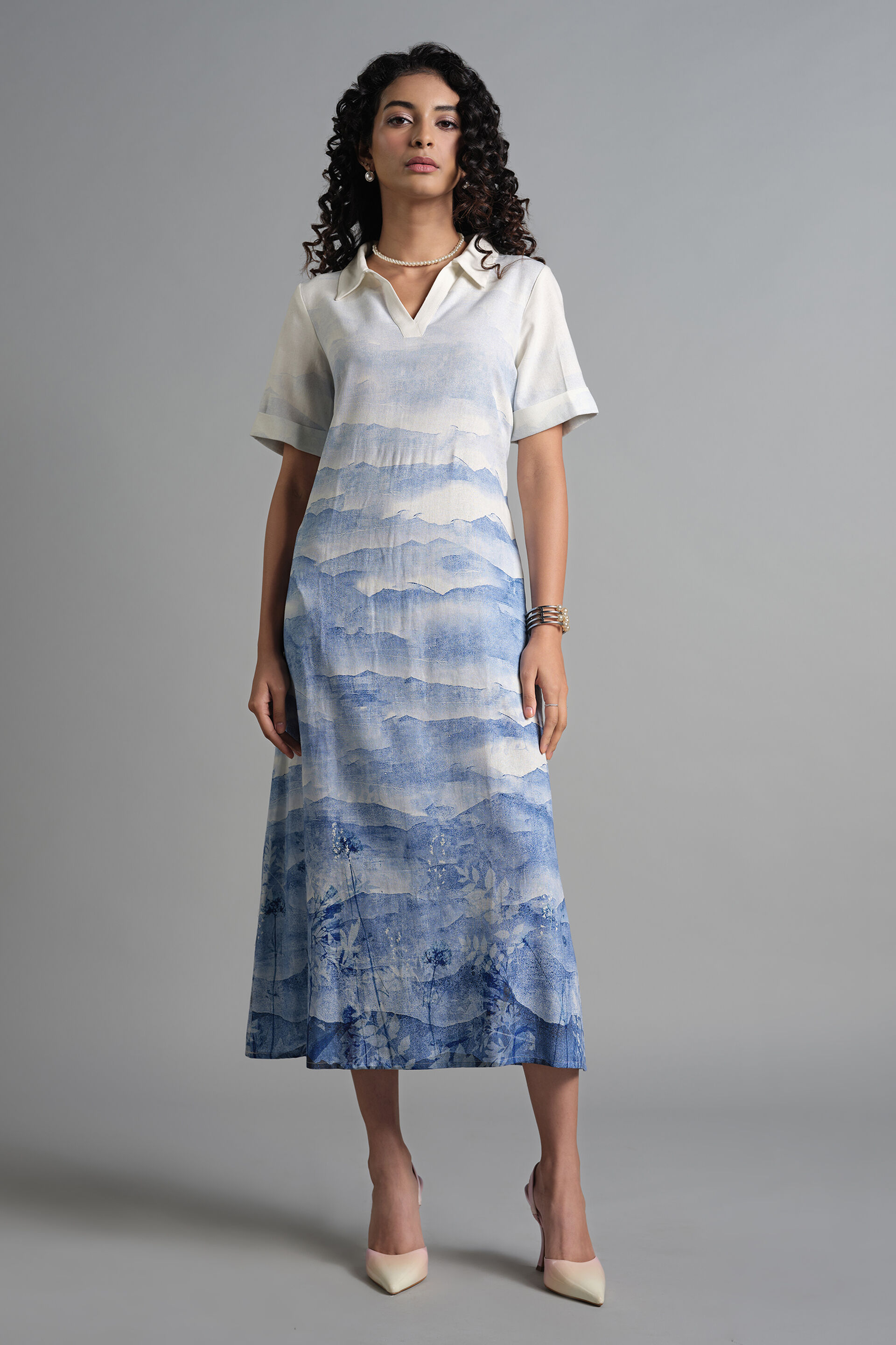 Azure Flow Dress, Blue, image 2